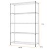 5 Shelf Metal Shelving Stackable Wire Shelves Racks 17.7"x 47.2"x 72.3" Chrome