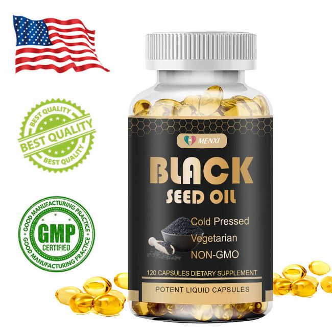 Black Seed Oil 120 Capsules For Men Women Softgel - Cold Pressed Natural Support