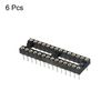 sourcing map DIP IC Chip Socket Adapter Round Pin 28P 2.54mm Pitch IC Socket for PCB Board Chip, 6 Pack