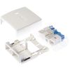 Panduit JOQ4H6A00 Cat6A Rosette Box Kit with Shutters, 4 White