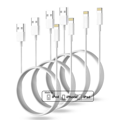 BSTOEM Genuine iPhone Charger Cable, 3.3 ft (1 m) x 4, Lightning Cable, USB to Lightning Cord, Fast Charging, Durable, For iPhone 14/13/12/11/8/7/6, Ipad Air Mini