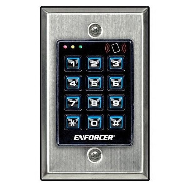 YBS Seco-Larm Access Control Keypad, Built-in Proximity Reader, 1,200 Users, 3 Outputs, Indoors