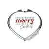 Merry Christmas (split repeat version six) [XMAS22] festive quotes folding compact pocket mirror - silver heart shape