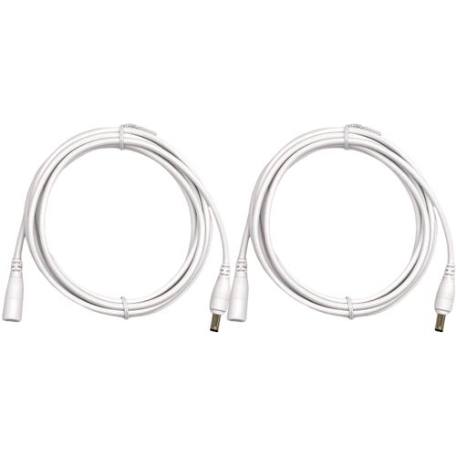 LETONDA DC Power Extension Cable, 12V CCTV Security Camera Cord, 5.5mm x 2.1mm Connector, White (2, 3.3 ft)