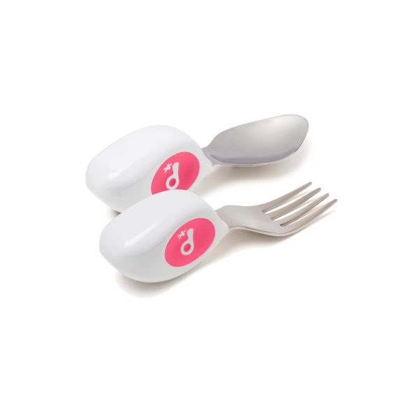 1 Year Old and Up Eat Yourself! Weaning Food, Baby Weaning Food, Baby Supplies, Present, Cutlery Set, Spoons and Forks, Set of 2 (3 Colors) Magenta Pink