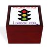 CafePress Warning Memory Keepsake Jewelry Box, 5"x5"x3.75"