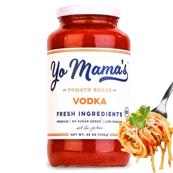 Yo Mama's Foods Keto Vodka Pasta Sauce - Pack of (1) - No Sugar Added, Low Carb, Low Sodium, Gluten Free, Paleo Friendly, and Made with Whole, Non-GMO Tomatoes