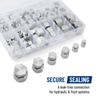 64pcs 37 Degree JIC Cap & Plug Assortment Fitting Kit Dash Sizes 4 6 8 10 12 16