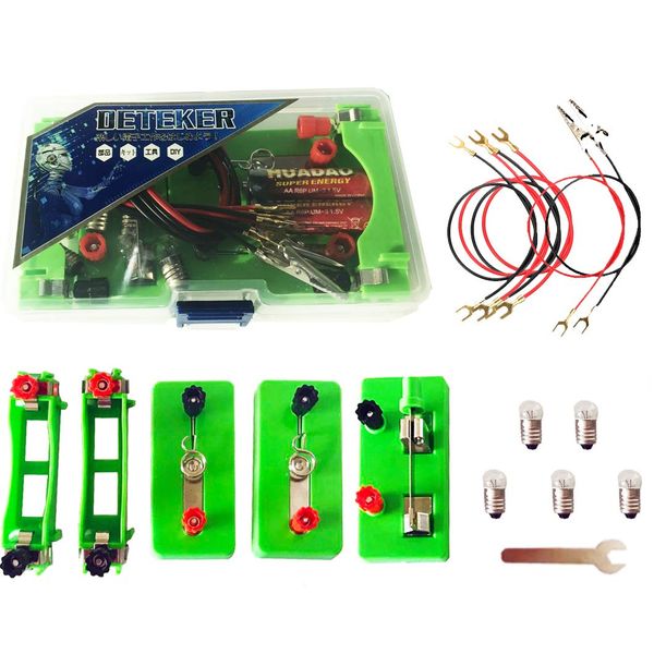 DETEKER Electrical Circuit Experiment Kit, Series Circuit, Parallel Circuit, Electricity, Power, Educational Toy, Science Educational Equipment, School, Science, Science Experiment, Electrical Circuit