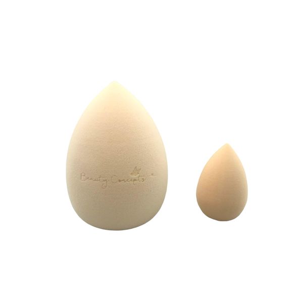 Make-up-Schwamm Beauty Blender Foundation Schwämme latexfrei Blender Beauty Make-up Schwämme für flüssige Grundierung Puder Sonnenschutz und Creme 1 großer Schwamm 1 kleiner Schwamm (beige)