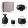 Ceramic Sake Set Cups with Warmer Keep Sake Storage Gift Box, Traditional Porcelain Pottery Hot Saki Drink, 9pcs include 1 Stove 1 Warming Bowl 1 200ml Sake Bottle 6 Cup
