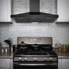36" Wall Mounted Range Hood 450CFM Kitchen Cooking Vent 3-Speed Black Painted