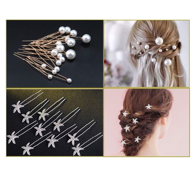 FRCOLOR 10 pcs u-shaped hairpin bridal hair pin Diamond Hair Accessories  Bridal Hair Accessories Gold Crystal Hair Pins rhinestone hair pin white  hair