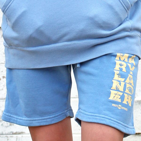 Marylander Stacked (Light Blue) / Sweatshorts - Large / Blue