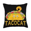 Funny Mexican Taco Cat Tacocat Throw Pillow