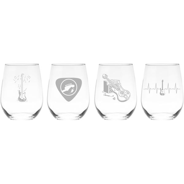 Guitar stemless wine glass (set of 4)