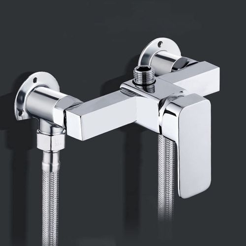 DOITOOL 4pcs Installation kit for Exposed Bath Faucet, Zinc Alloy Faucet Mounting Kit, Outdoor Shower System Metal Thermostatic Bar Mixer Valve Convert in- Wall to Surface Mount