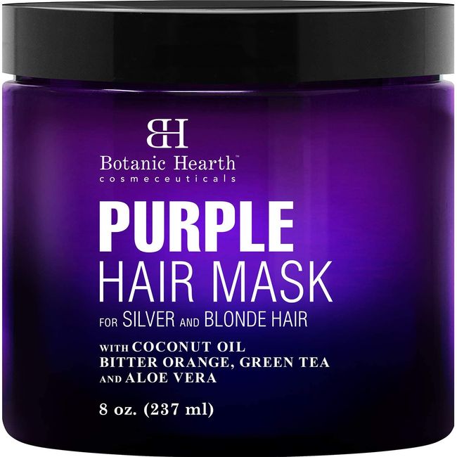 Botanic Hearth Purple Hair Mask - for Blonde, Silver and Gray Hair, Sulfate & Paraben Free - 8 fl oz