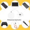 sourcing map 3.3ft Retractable Cable Lock with Square Patch Remote Control Security Lock with Adjustable Cord Tether Anti Theft for Laptop, TV, 150 G, White, 2 Pack