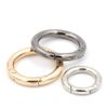 MUCHENG O Ring Round Spring Gate Carabiner Snap Clip Trigger Spring Keyring Buckle Spring coil. Silver 38mm