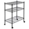 Durable Shelving Storage Unit 2" Wheel Casters Steel Organizer Wire Rack 3-Shelf