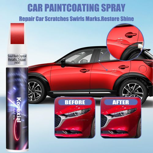 Soul Red Crystal Metallic(46V) Touch up Paint Compatible with Mazda, Premium Car Scratch Remover for Deep Scratches, Car Paint Pen Scratch Repair Two-In-One Touch Up Paint