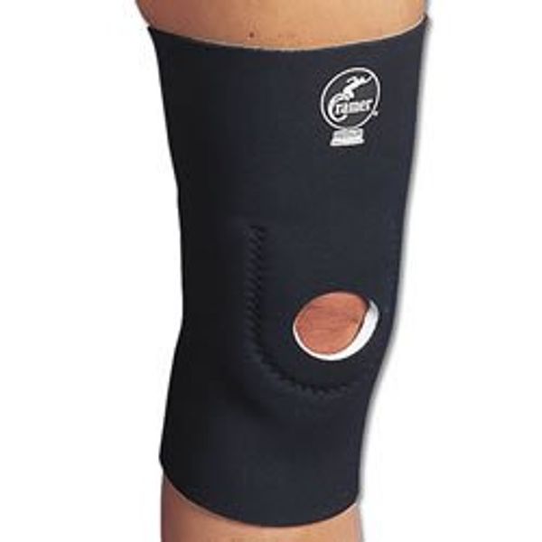 Cramer Basic Neoprene Patellar Support Compression Sleeve, Best Knee Support for Running, Sports Brace for Knees, Compression Leg Sleeves for ACL & MCL Strain or Pain, Runner's Knee Cap, Black, Large