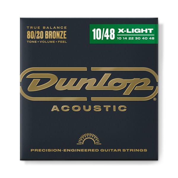 Dunlop DAB1048 Bronze 80/20 Extra Light 10-48 Acoustic Guitar Strings