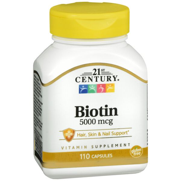 BIOTIN 5000 MCG CAPLETS 110 CT 21ST CENTURY  X 2 
