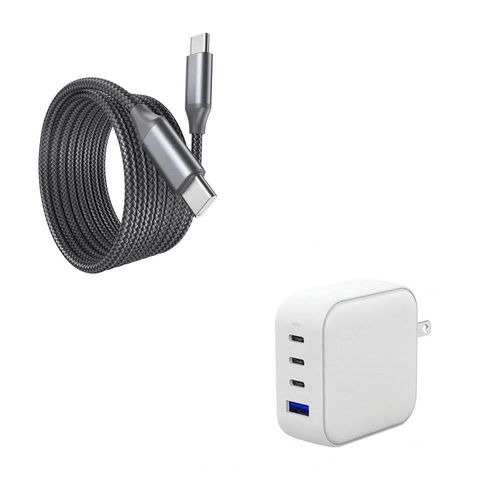 BoxWave Universal PD USB Type-C Wall Charger Bundle (100W), Power Delivery AC Adapter USB Type-C Wall Charger - Winter White, Charger for Smartphones and Tablets