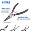 Glarks 4 Piece 7-Inch Internal/External Snap Ring Pliers Set