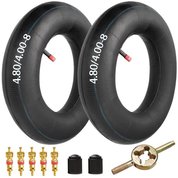 FVRITO 4.80/4.00-8" 480/400-8 Inner Tubes with Straight Stem Valve Gap Replacement for Mowers,Hand Trucks,Wheelbarrows,Carts Generators,Yard Trailers,Dollies,Trolleys,Wagons Pack of 2