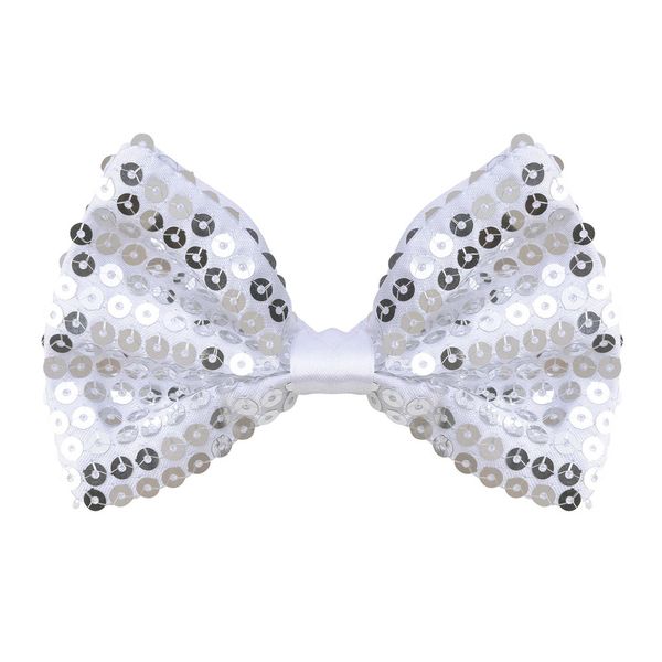 Silver Sequin Bow Ties Accessory for Fancy Dress