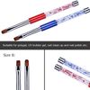 Oval & Flat UV Gel Nail Brush Set Rhinestone Handle Professional Nail Art Tools (Multi-colored)