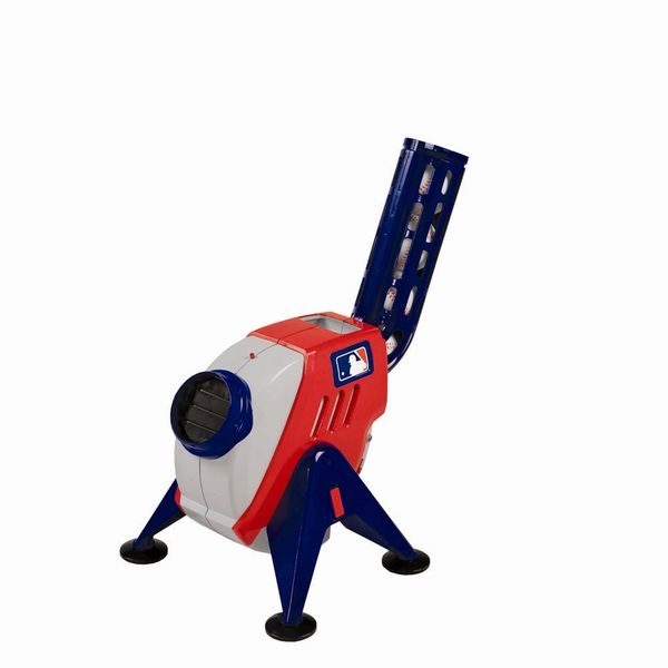 Franklin Sports Kids MLB Pitching Machine - MLB Baseball Pitching Machine for Kids Batting Practice - MLB Power Pitcher with Adjustable Speeds and Launch Angles (White/Red)