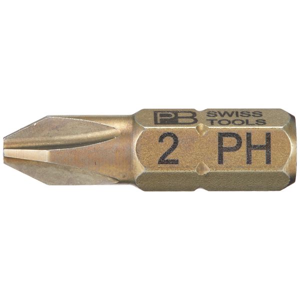 PB Swiss Tools 1/4" PrecisionBit with nanocoating for Phillips Screws, Size 2