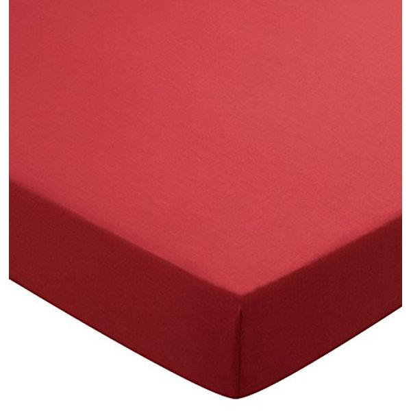Helena Springfield Plain Dye Percale 50/50 Fitted Sheet, Super King, Red