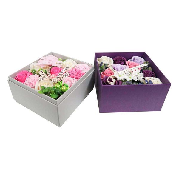 Q-FLA Bath Fragrance Flower Shaped Bath Salt, Flower Arrangement Box, Basfre Heavy Box, Purple