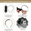 MWOOT 1920s Flapper Headbands for Women Roaring 20s Party Costumes, 3 Pieces Black White Green 20s Hair Accessories, Women 20s Vintage Flapper Hair Hoop, 1920S Theme Hair Accessory