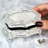 Personalised Silver Finish Small Antique Trinket Box