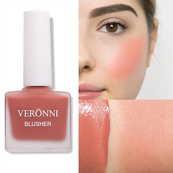 VERONNI Shimmer Fruit Juice Liquid Blush, Long Lasting Lightweight Moisturizing Cheek Blush, Cream Blush Cheek, No stimulation Brighten Skin Colour Blush Natural Waterproof Cream Blush (404)