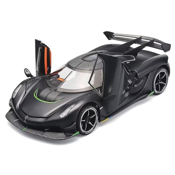 OANMYJJO Toy Cars for Boys 1/24 Jesko Metal Die Cast Toy Cars,Collectibles Jesko Model Car,Pull Back Jesko Toy Car with Light and Sound,Cars Gifts for Age 3+ Year Old Boys(Black)