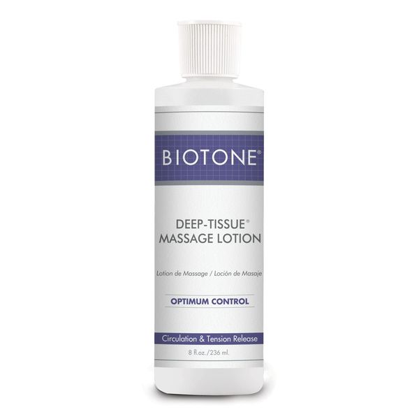 BIOTONE Deep Tissue Massage Lotion, Rich Texture, Lasting Glide, Use for Swedish, Trigger Point, Sports, and Deep Tissue, Smooth Application, Unscented