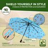 ECO CHIC Automatic Umbrella Windproof Strong Compact Folding Travel Umbrella (Multi Puffin Blue)