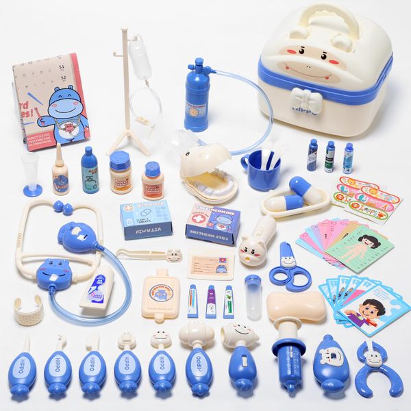 Cute Stone Doctor Set, 65 Piece Toy, Pretend Play, Educational Toy, Pretend Doctor Play, Dentist Play, Storage Case, Light and Sound, Diagnostic Tool, Stethoscope, Mini Doctor Set, Children, Birthday,