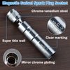 LEONTOOL Magnetic Rotating Spark Plug Socket Set, Magnetic Swivel Plug Socket Set, Thin Socket, Thin Wall Socket, Plug Wrench, 0.6 inch (14 mm), 12 Angle, Magnetic Plug Socket, Socket Wrench, Chrome