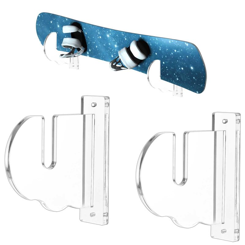 Produktbild von LIAVOP 4 Stück Skateboard Wandhalterung,Schwarz Snowboard Halterung Mit Befestigungsschrauben Für Skateboard Longboard Ski,Storage Snowboard Display Wall Mount For Room,Garage Andere Brettsportgeräte