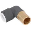 Radiator Valve Reducer Elbow Compression 15mm x 10mm Push Fit Anthracite x 2