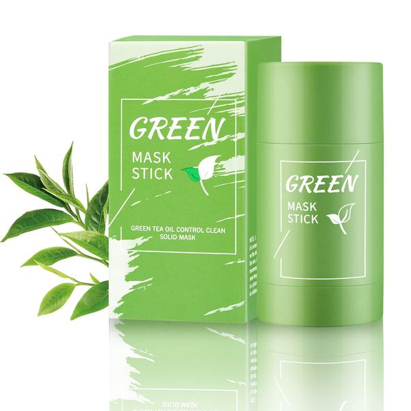 Green Tea Mask Stick,GrüNer Tee Purifying Clay Stick Mask, Oil Control Green Tea Cleansing Mask,Bekämpft Akne und Mitesser, Verbessert die Haut für Alle Hauttypen Männer Frauen