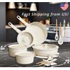 Ceramic Cookware Set 21pcs Non-Stick Induction Oven Safe Removable Handle